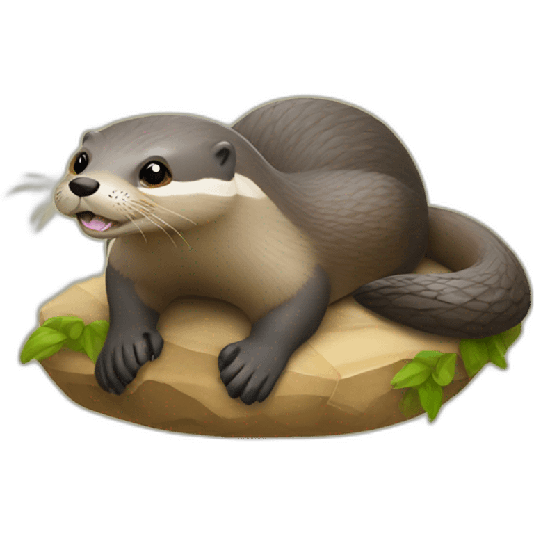 Loutre sur tortue  emoji