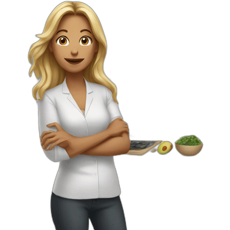 white woman in kitchen emoji