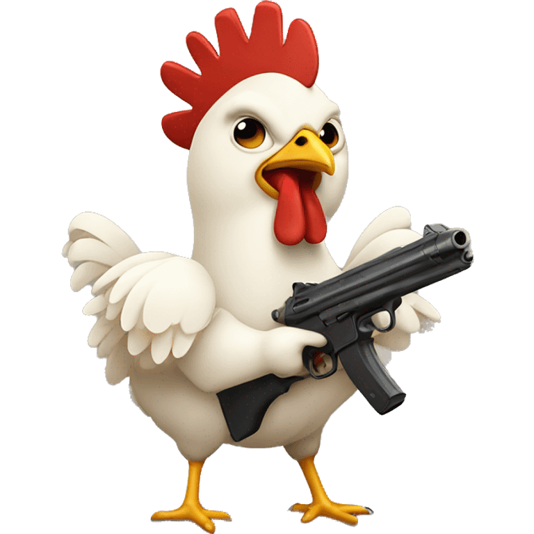 chicken with gun emoji