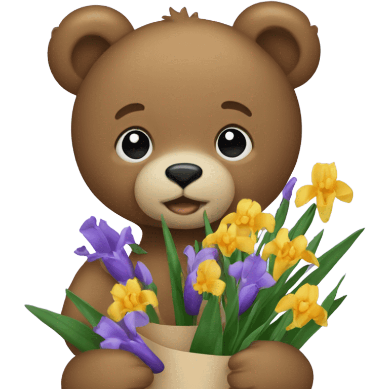 teddy bear holding irires emoji