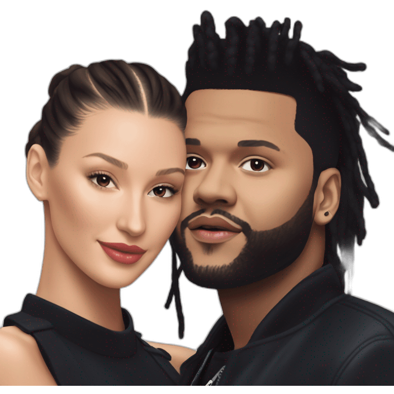 the weeknd and bella hadid emoji