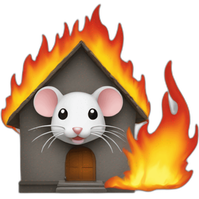 rat in front of house that's on fire emoji