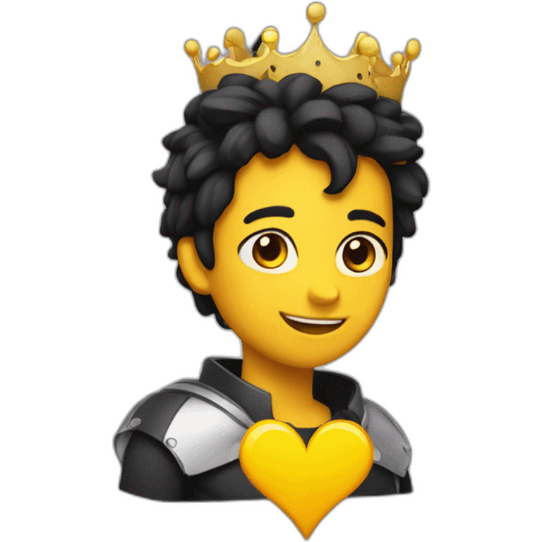 ccorazon amarillo con corona negra emoji