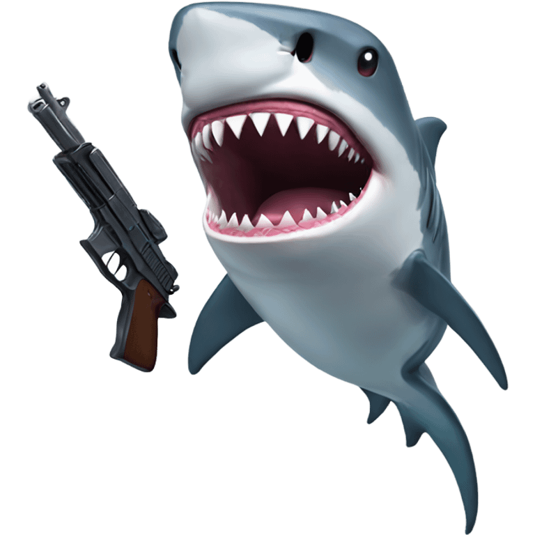 Shark with a gun emoji