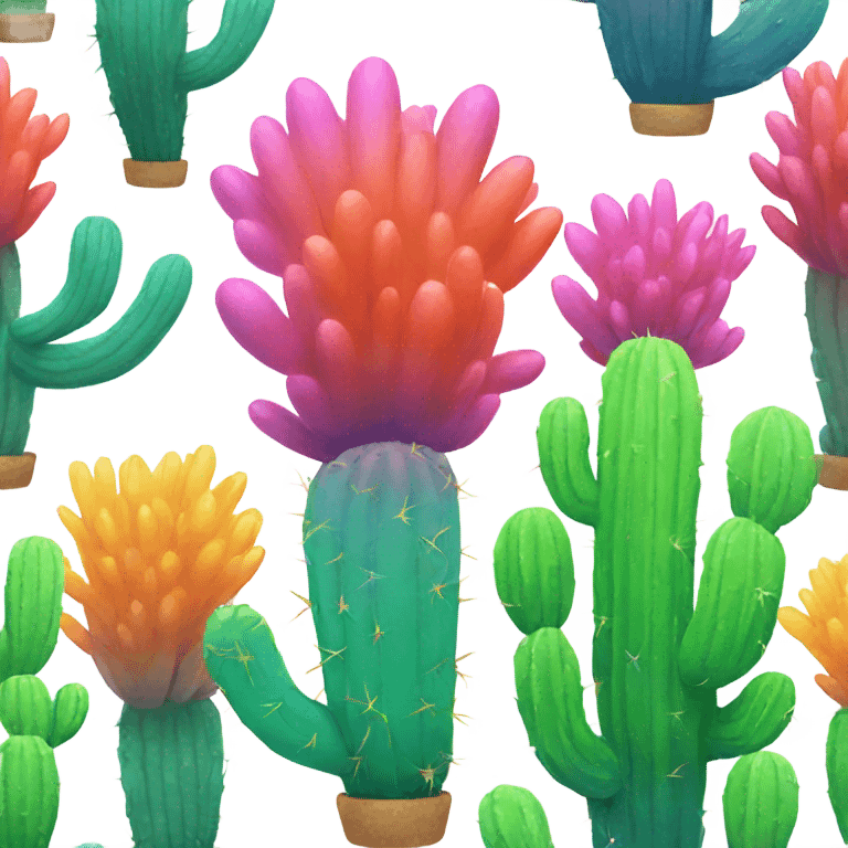 rainbow cactus  emoji