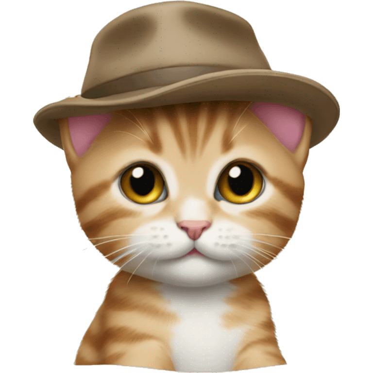 kitten wearing hat emoji