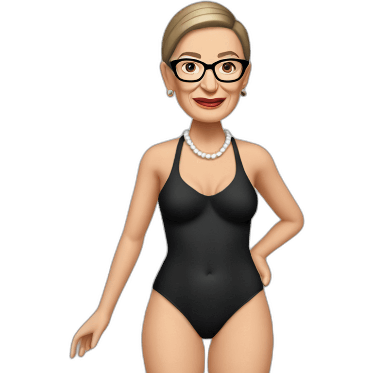 ruth bader ginsburg wearing only a bikini (full body, ios17) emoji