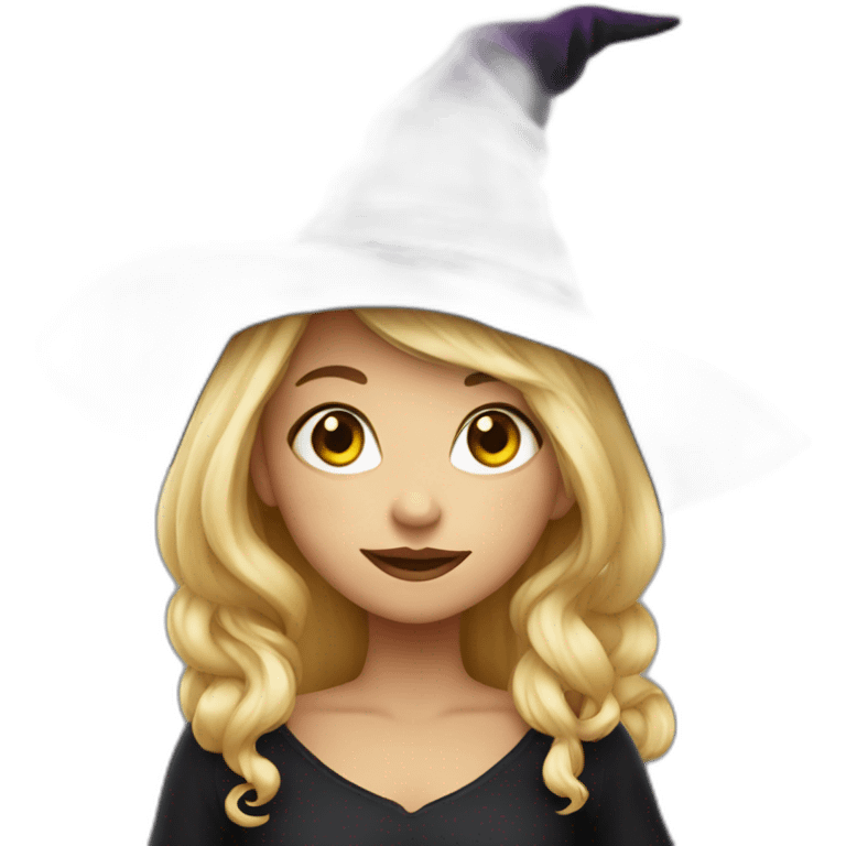 a little blondie dressed as a witch emoji