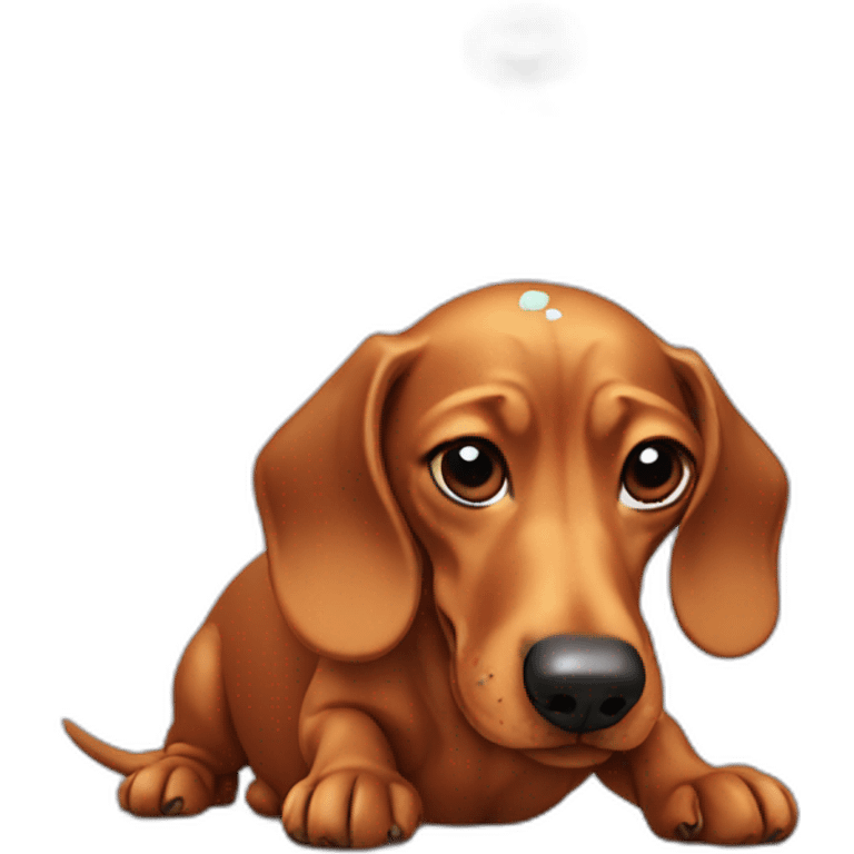 A puking dachshund emoji