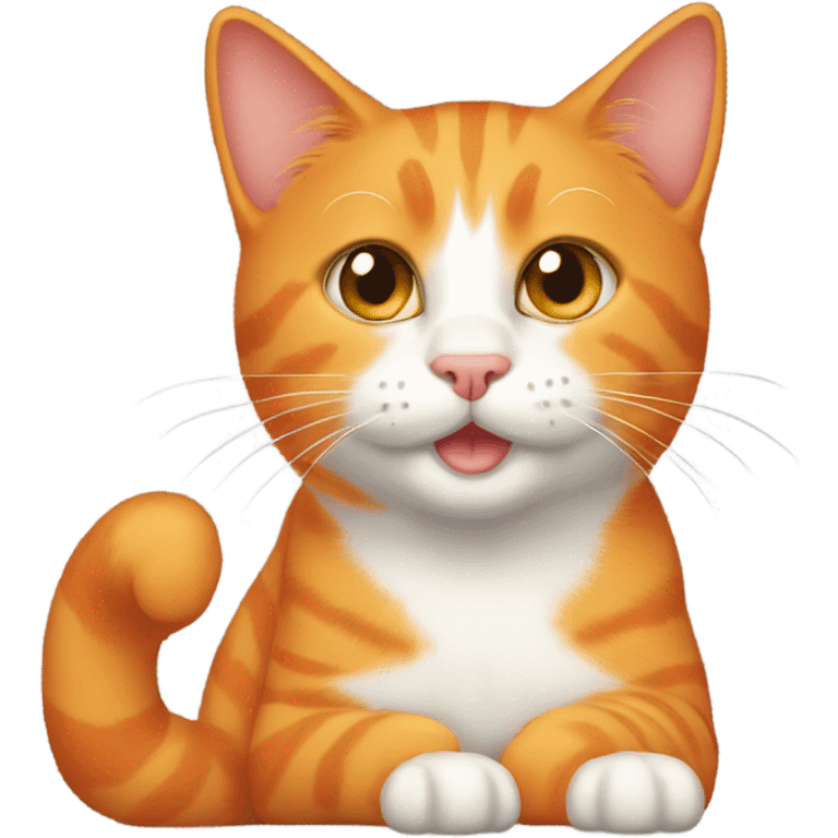 Orange cat purring emoji