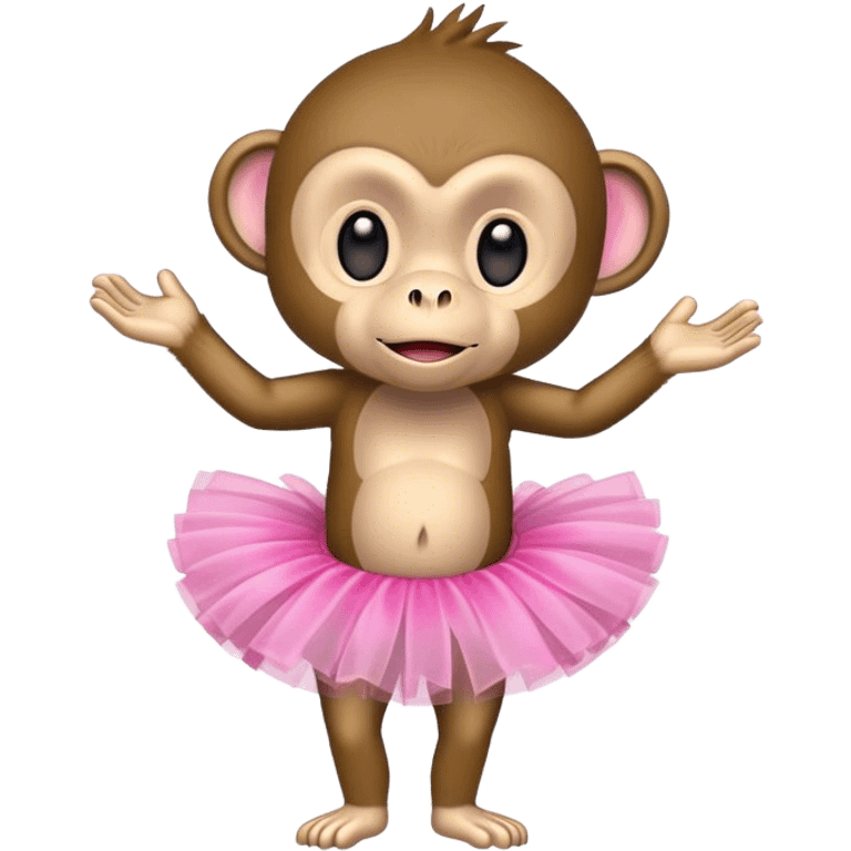 monkey wearing pink tutu emoji