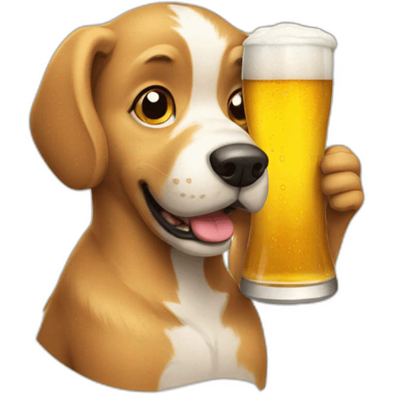 Dog drink beer emoji