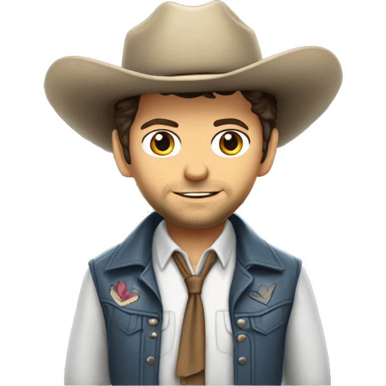 misha collins or also known as castiel, with the most gayest looking shit and cowboy hat emoji