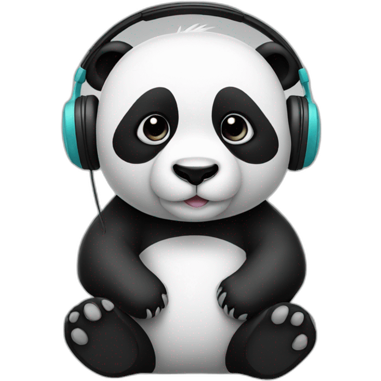 panda with headphones emoji