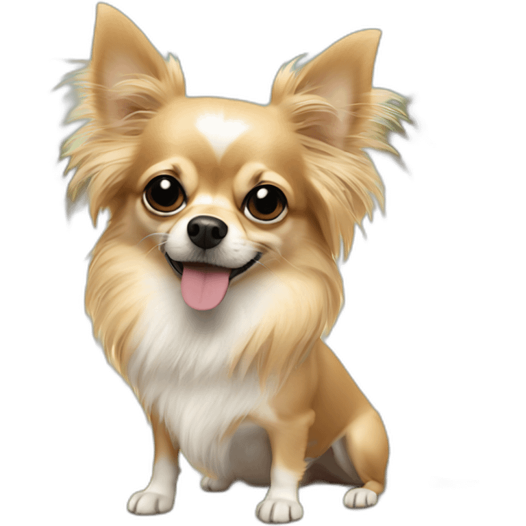 Long hair sand chihuahua in hollywood emoji