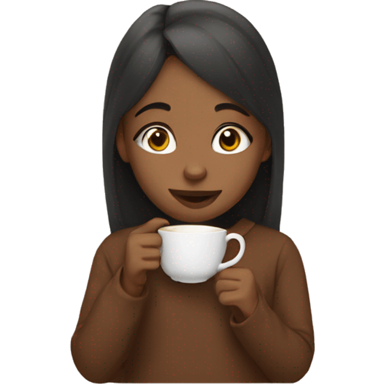 Girl sipping tea emoji