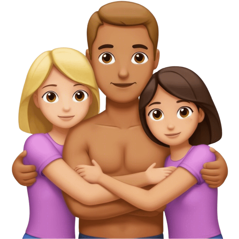 Tom sellick with arms around girls emoji