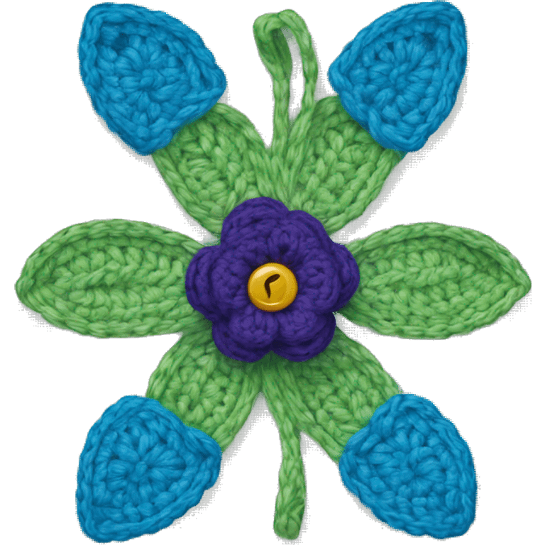 Blue crochet flower emoji