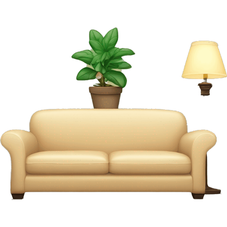 couch with a plant and a lamp emoji