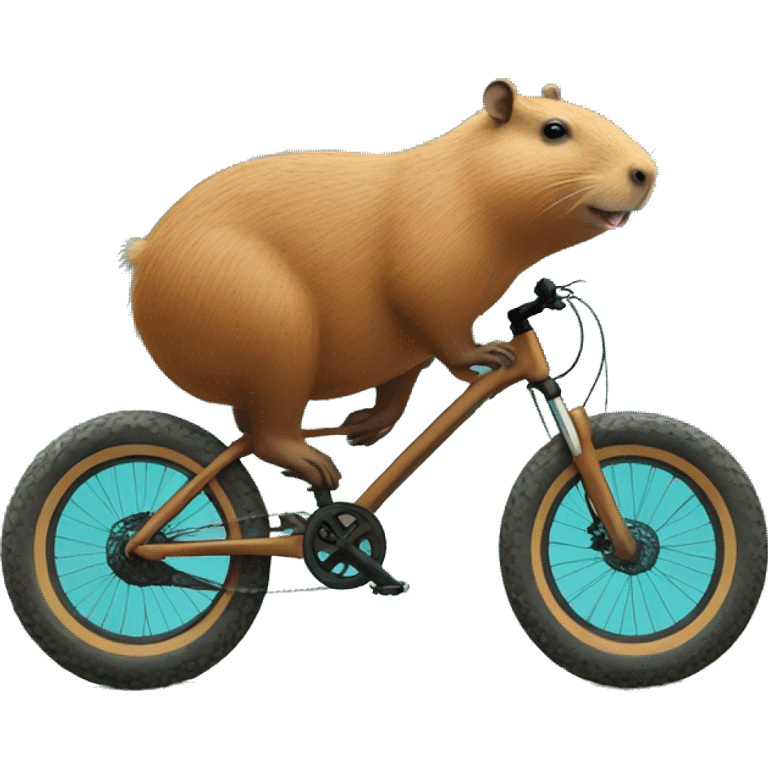 capybara on blue mountain bike emoji