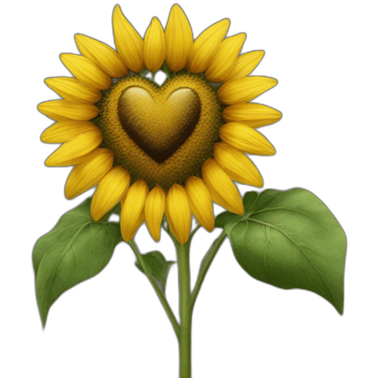 Heart shaped sunflower emoji