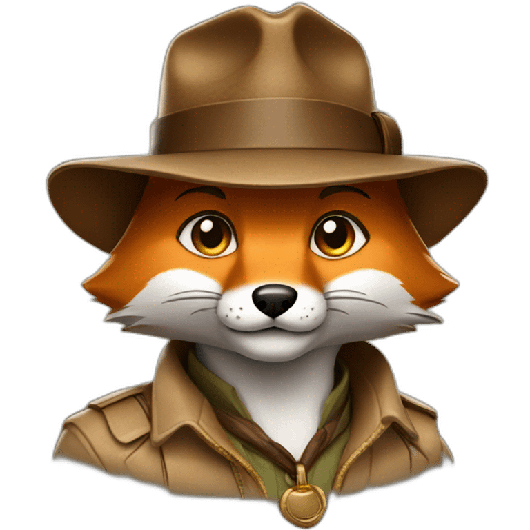 Fox dressed as indiana jones emoji