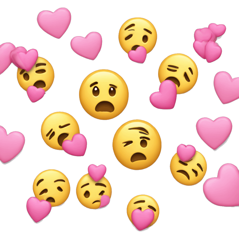 Pleading face with pink hearts emoji