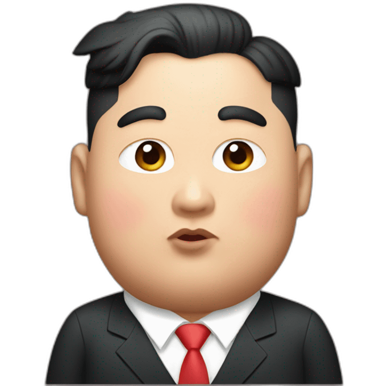 super fat Kim jong un with a white tick mark emoji