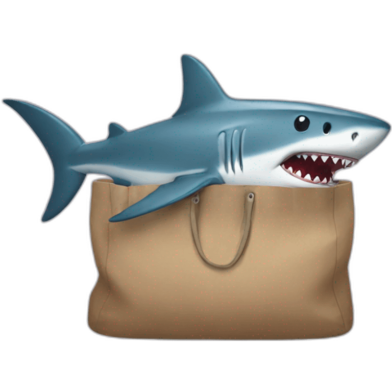 Shark with a bag emoji