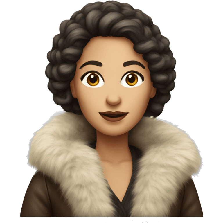 Realistic looking Pretty Italian woman with fur jacket   emoji