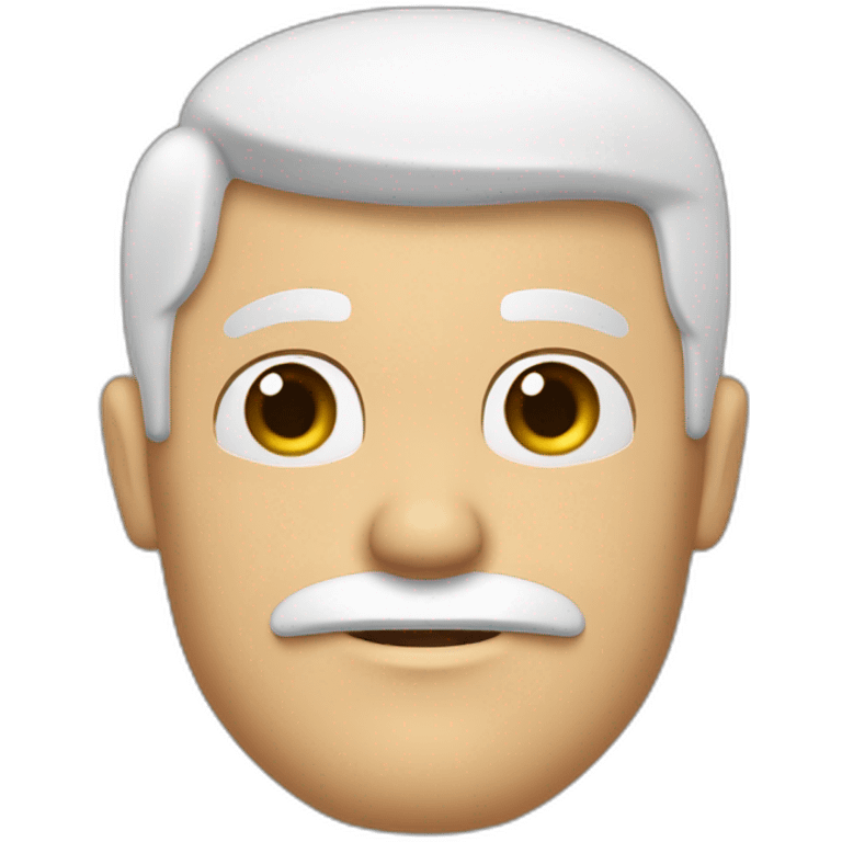 Hombre de piel blanca con el pelo corto negro y peinado hacia el lado derecho, con los lados rapados, sin barba y sin bigote y sin gafas emoji