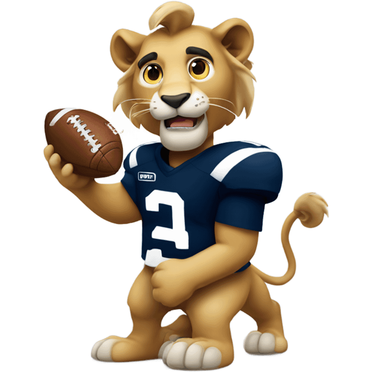 nittany lion holding a football emoji