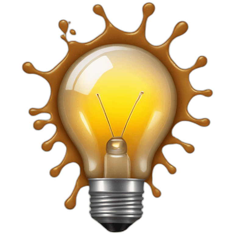 light bulb icon, with coffee splashes around emoji