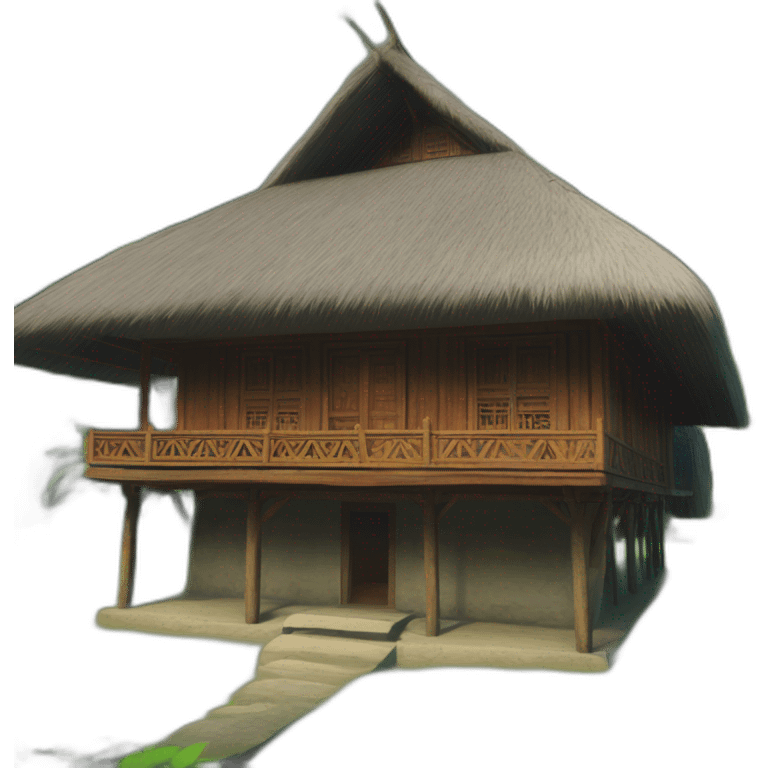 Tanahtoraja traditional house 4k emoji