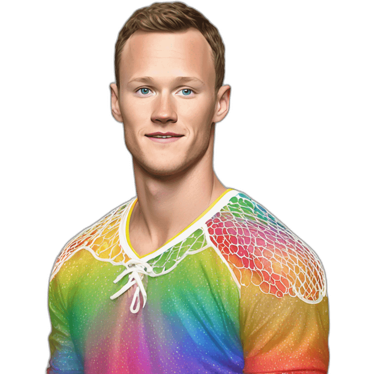 Fancy disco Jonathan Toews wearing rainbow lace shirt emoji