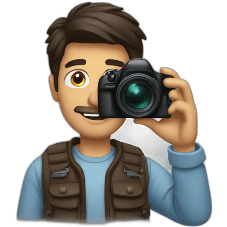 brune man taking picture emoji