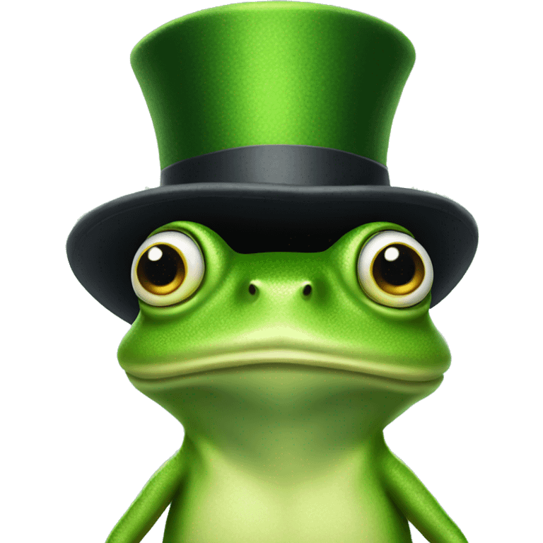 Frog with a top hat emoji