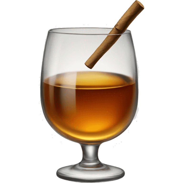 Whisky glass with a joint emoji