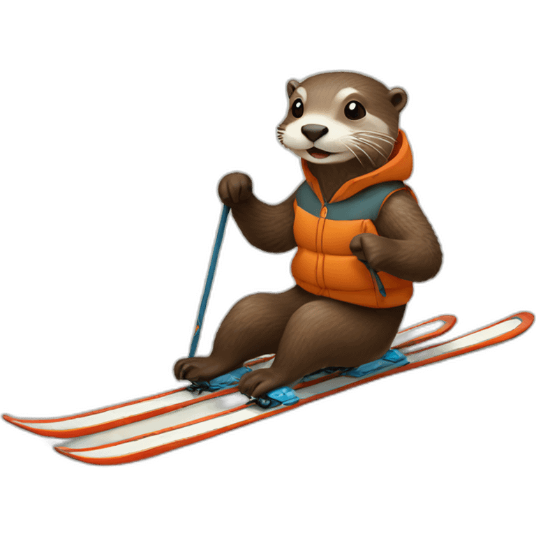 otter skiing emoji