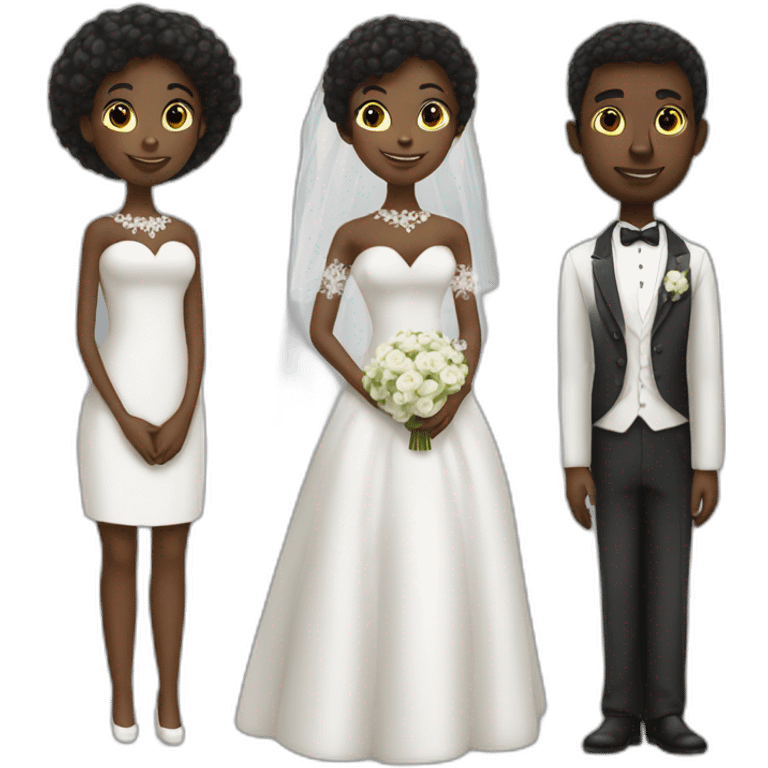 Mariage femme noire homme blanc emoji