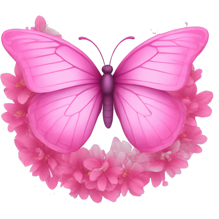 pink halo around pink butterfly emoji