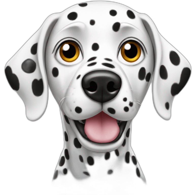 Dalmatian with googly eyes emoji