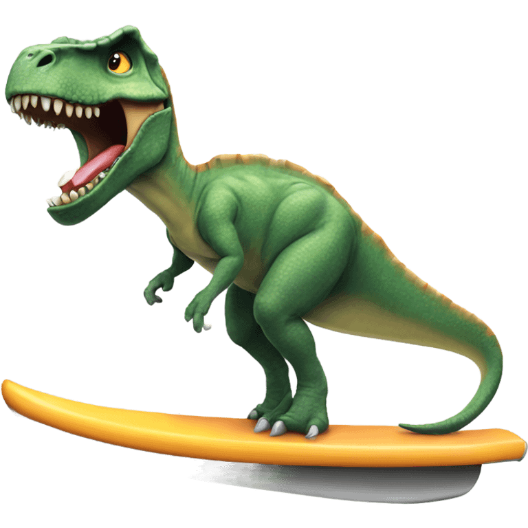 Dinosaur surfing with a cigarette  emoji