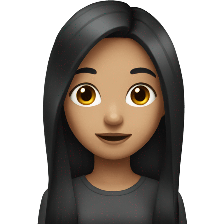 girl with black long hair emoji