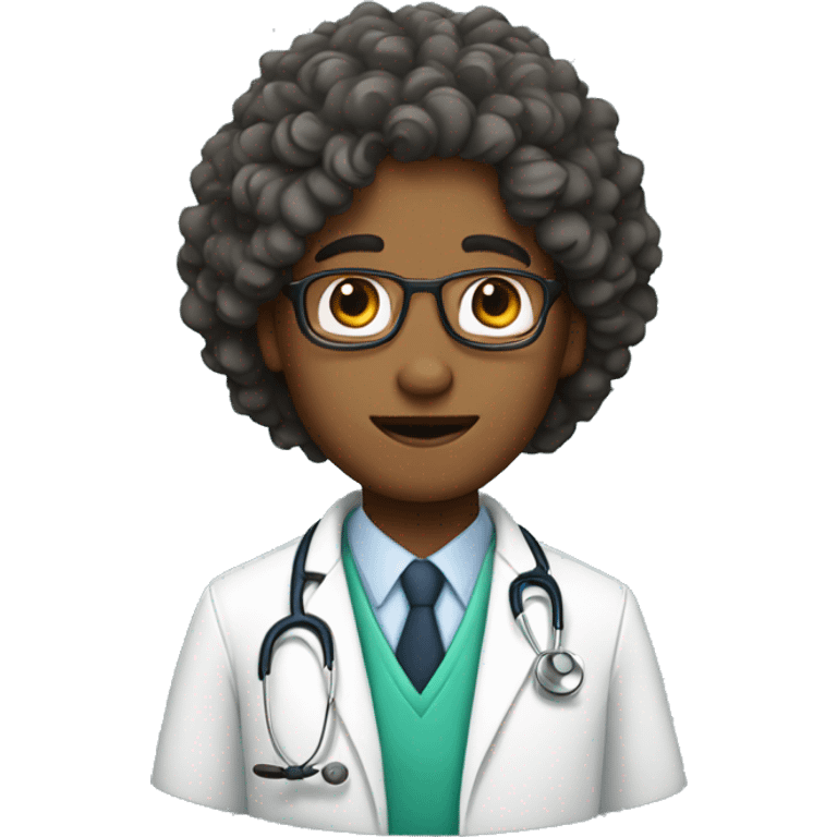 Doctor with curly hair emoji