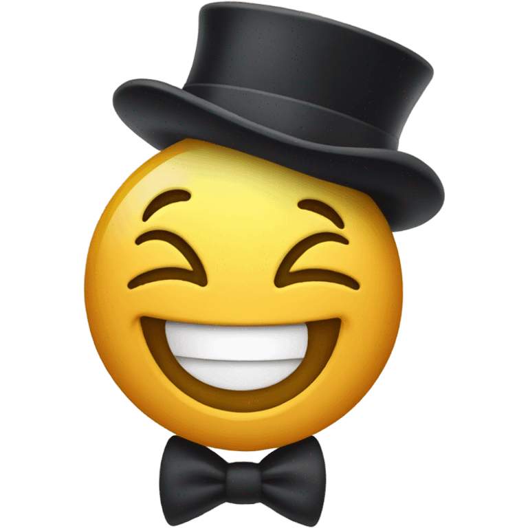 laughing emoji with tophat emoji