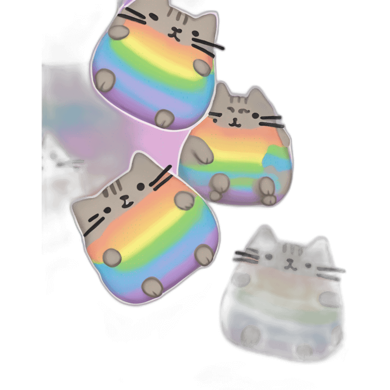 rainbow pusheen button emoji