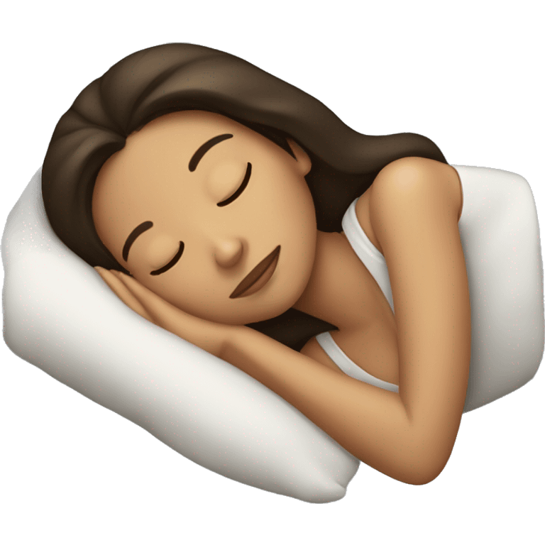 Brunette girl sleeping emoji