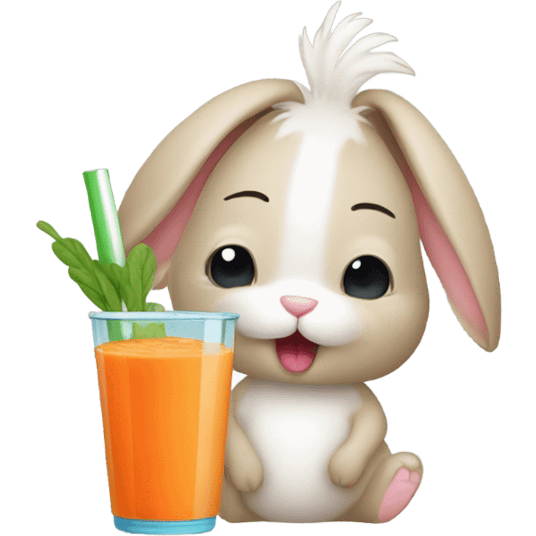 Bunny drinking a carrot smoothie emoji