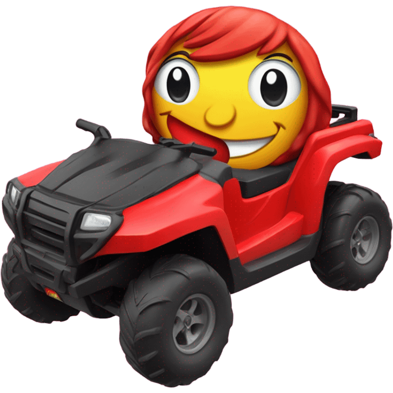 a bow on top of a red ride on toy UTV for kids emoji